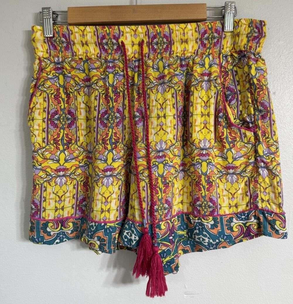 Anthropologie Forest Fable Pajama Sleep Shorts Women’s Medium Tassels Pull/On